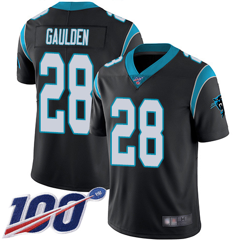 Carolina Panthers Limited Black Youth Rashaan Gaulden Home Jersey NFL Football #28 100th Season Vapor Untouchable